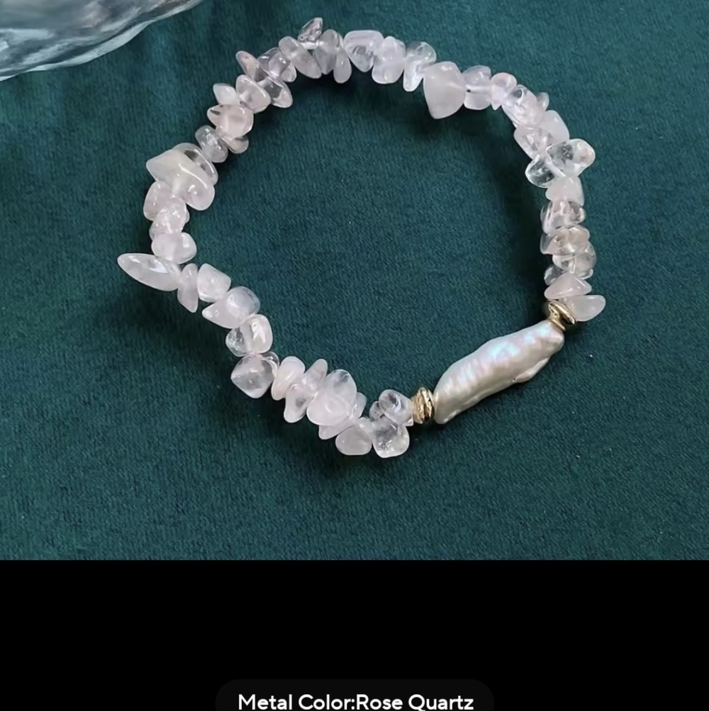 🩷🩷NEW🩷🩷 BEAUTIFUL!! ROSE QTZ Chopstick  Freshwater Pearl Stretch Bracelet